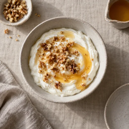 Greek yogurt with honey and walnuts